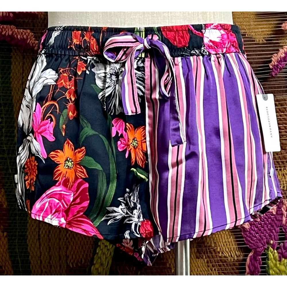 Anthropologie Satin Pajama Shorts L